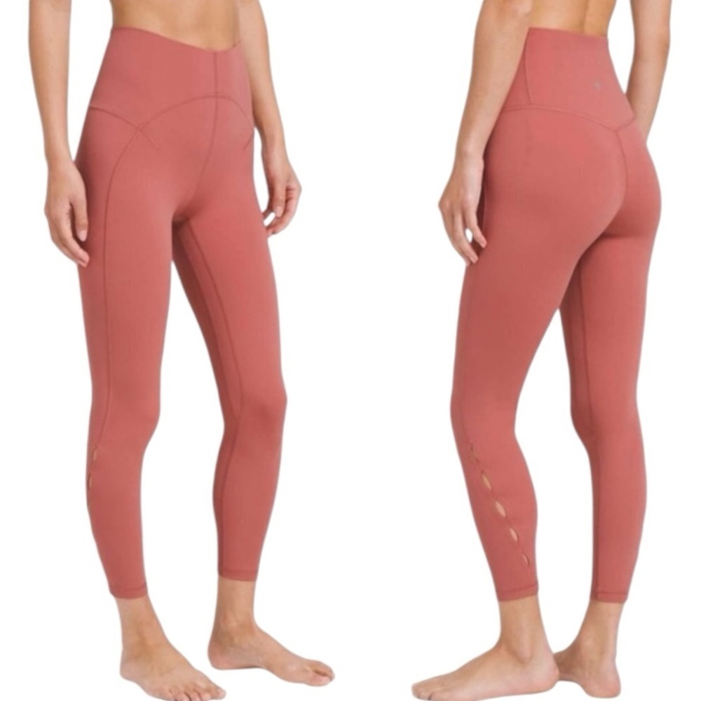LULULEMON Unlimit High-Rise Tight 25" Leggings Keyhole Nulu Brier Rose Pink 8